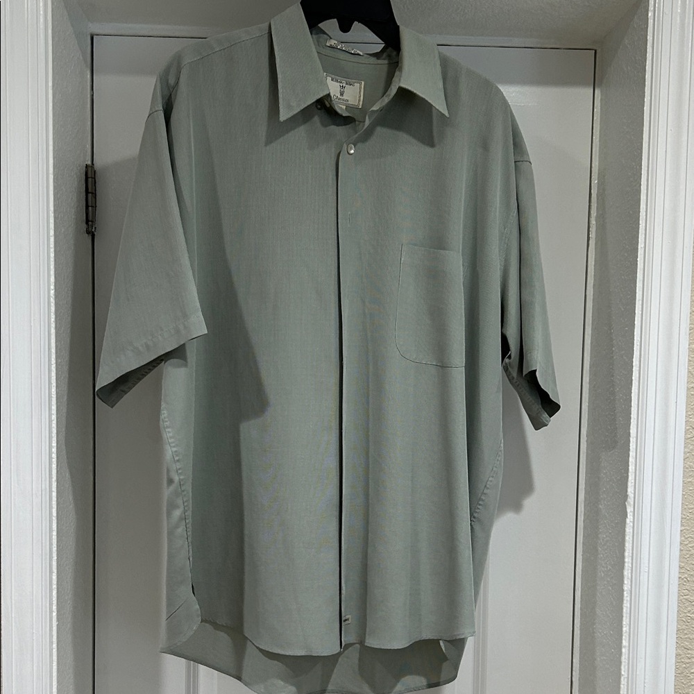 Men's Casual Sage Button Down Shirt, exc cond
